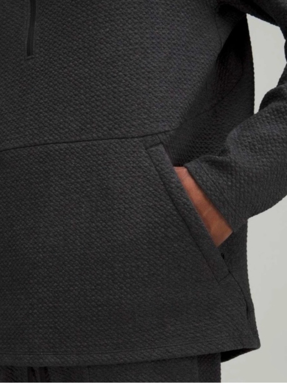 Lululemon At Ease Half-Zip Heathered Black Size XL - Picture 3 of 10